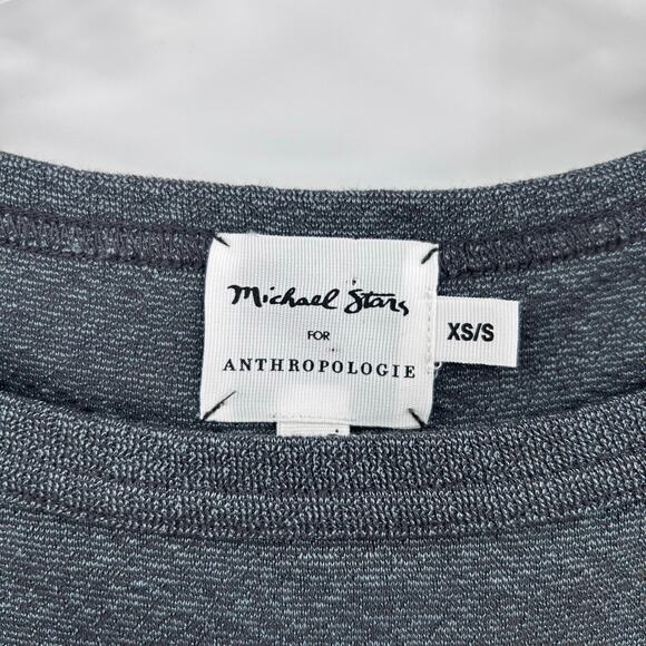 Michael Stars Anthropologie Gray 3/4 Sleeve Top Round Neck Classic Womens XS/S - Picture 6 of 10